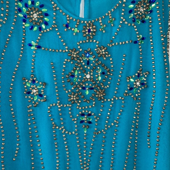 Antik Batik Sauvat Silk Beaded jeweled lose Dress - Picture 10 of 11